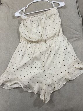 Cream Star Print Sleeveless Romper